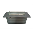 Living Source International Outdoor Stainless Steel Fire Pit Table in Gray