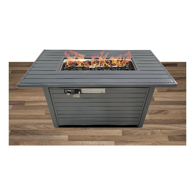 LSI 5'' H x 42'' W Steel Outdoor Fire Pit Table with Lid