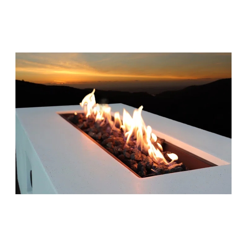 Living Source International 16'' H x 42'' W Concrete Outdoor Fire Pit Table