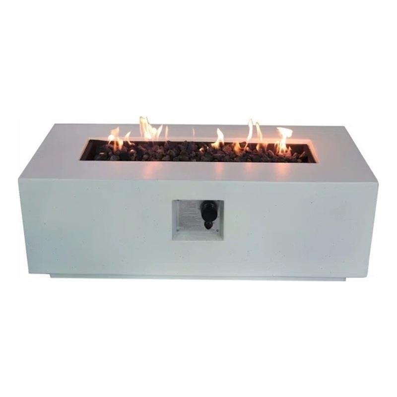 Living Source International 16'' H x 42'' W Concrete Outdoor Fire Pit Table