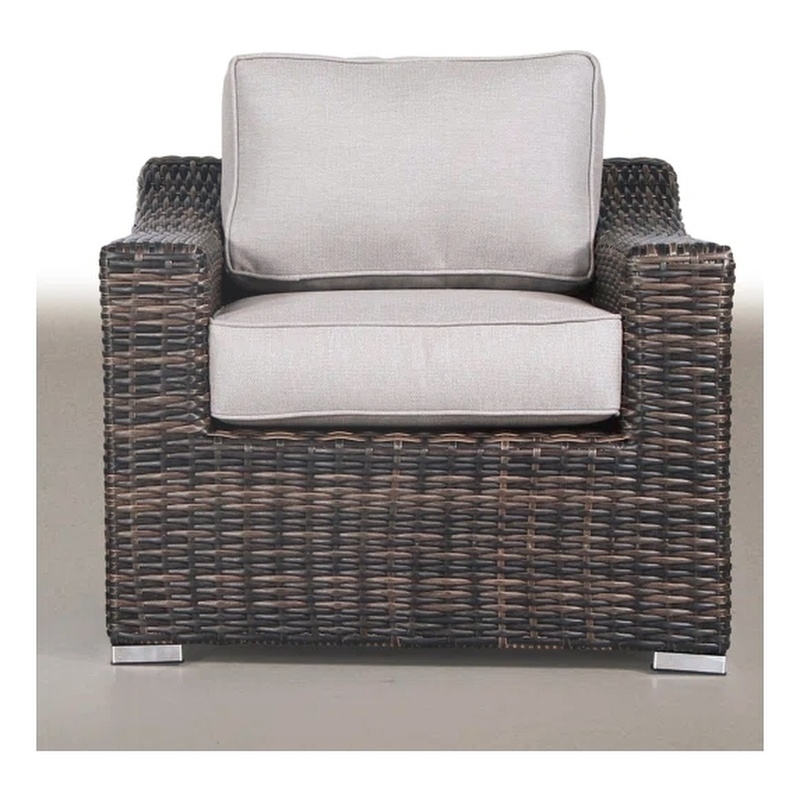 LSI Rattan Wicker 6 - Person Seating Group with Cushions
