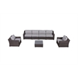 LSI Rattan Wicker 6 - Person Seating Group with Cushions