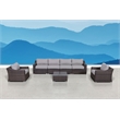 LSI Rattan Wicker 6 - Person Seating Group with Cushions