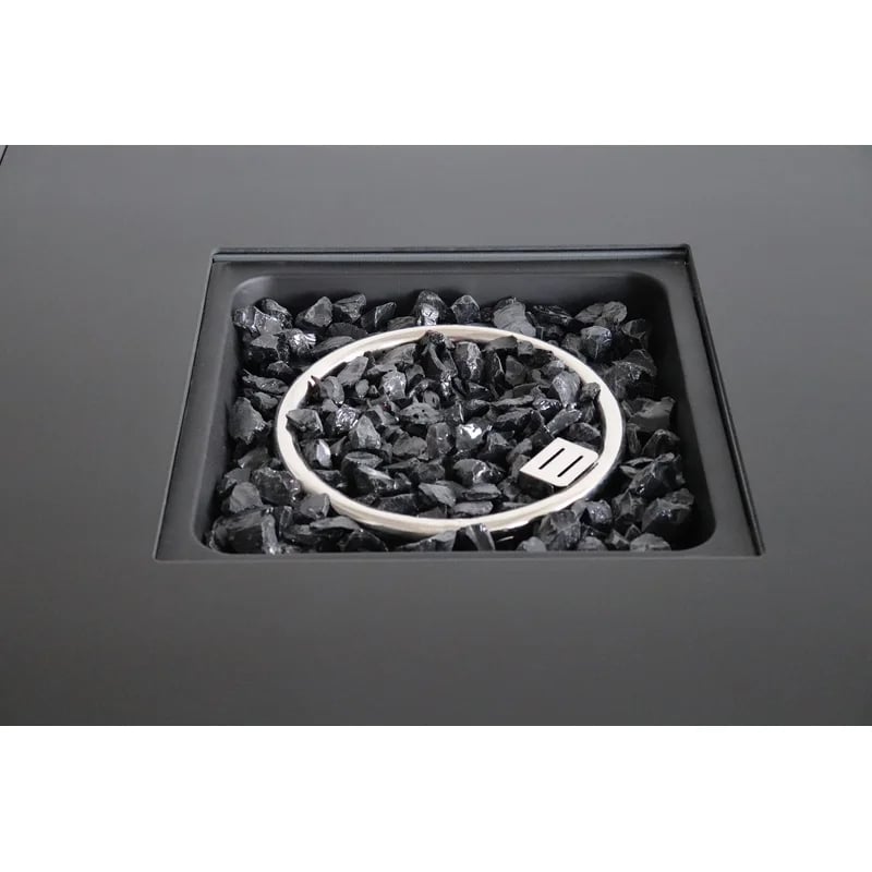 Living Source International Outdoor Stainless Steel Fire Pit Table in Gray