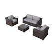 Living Source International 4-Person Wicker / Rattan Seating Group in Brown