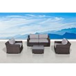 Living Source International 4-Person Wicker / Rattan Seating Group in Brown