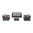 Living Source International 4-Person Wicker / Rattan Seating Group in Brown