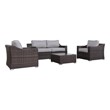 Living Source International 4-Person Wicker / Rattan Seating Group in Brown