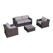 Living Source International 4-Person Wicker / Rattan Seating Group in Brown