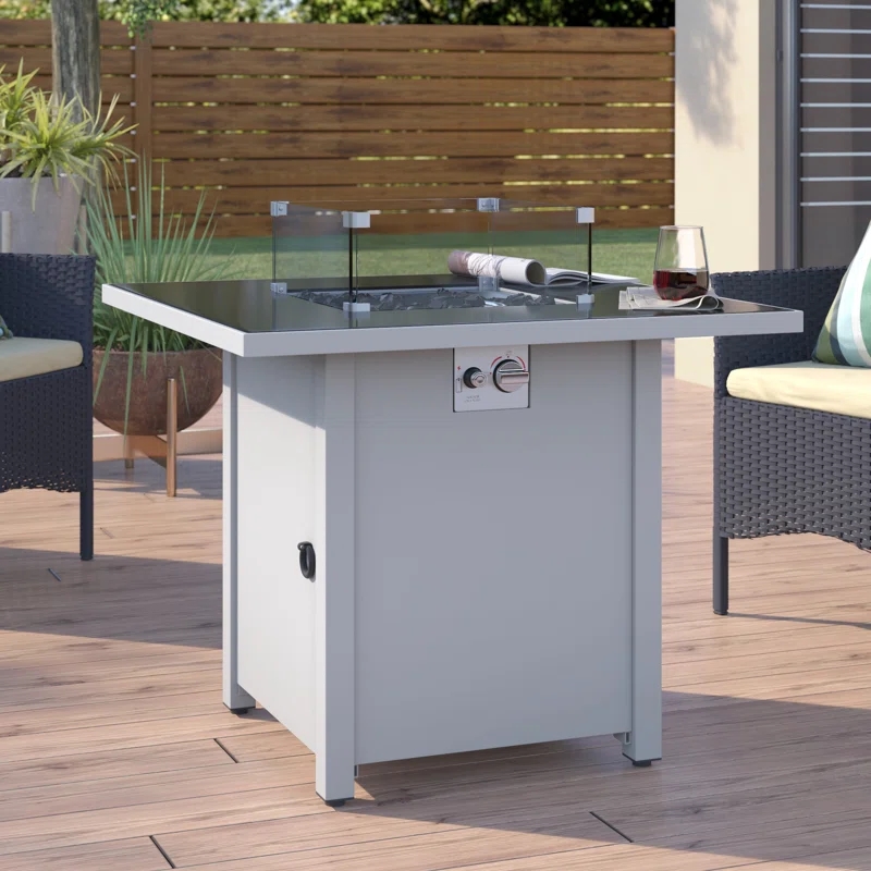 Living Source International 25'' H x 30'' W Steel Outdoor Fire Pit white