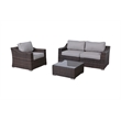 LSI Rattan Wicker 4 - Person Seating Group with Cushions