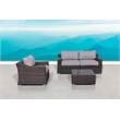 LSI Rattan Wicker 4 - Person Seating Group with Cushions