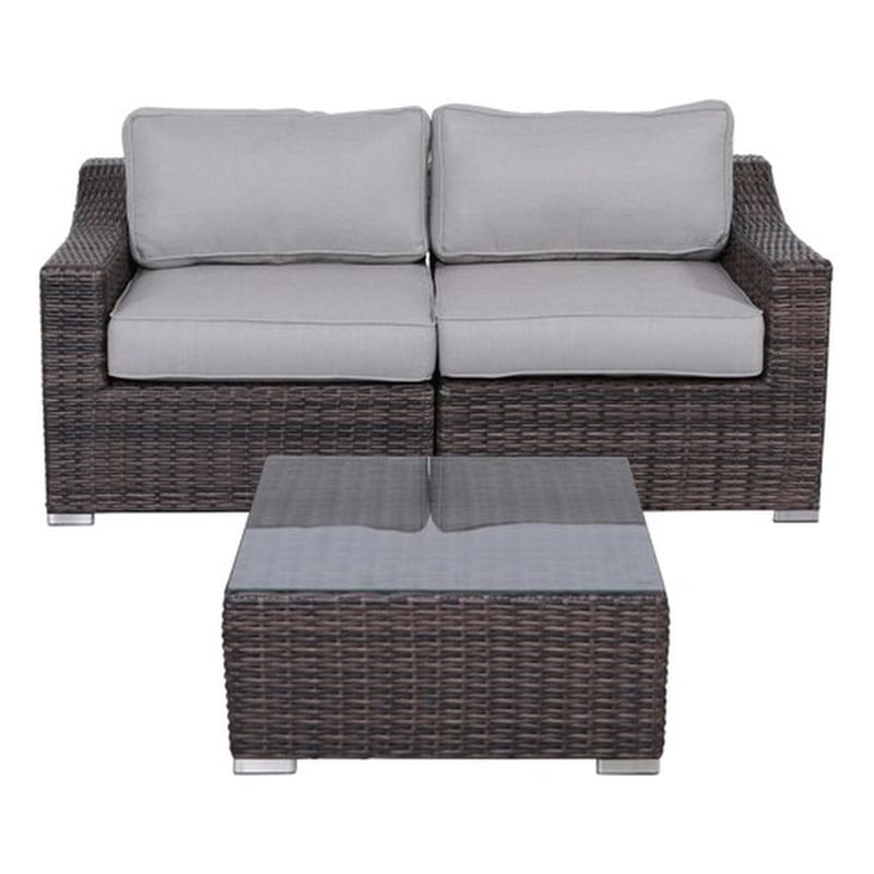 Living Source International 2-Person Wicker / Rattan Seating Group in Brown
