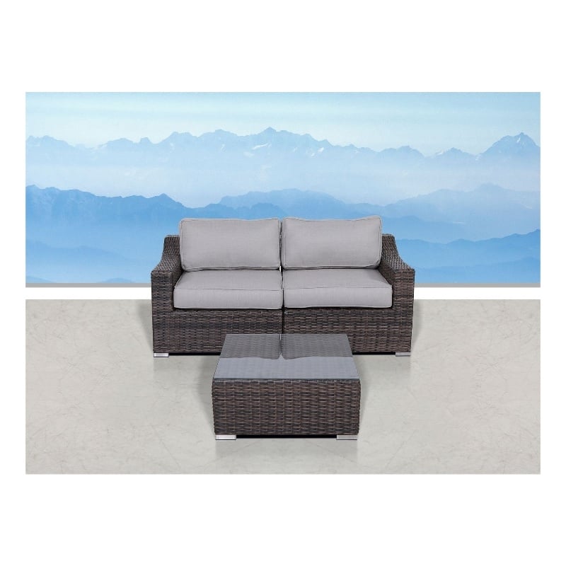 Living Source International 2-Person Wicker / Rattan Seating Group in Brown