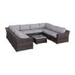 Living Source International 6-Person Wicker / Rattan Seating Group in Gray/Brown
