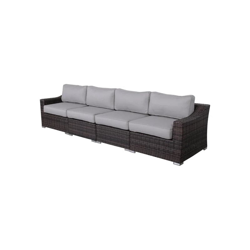 Living Source International Rattan Wicker 4 - Person Seating Group with Cushions