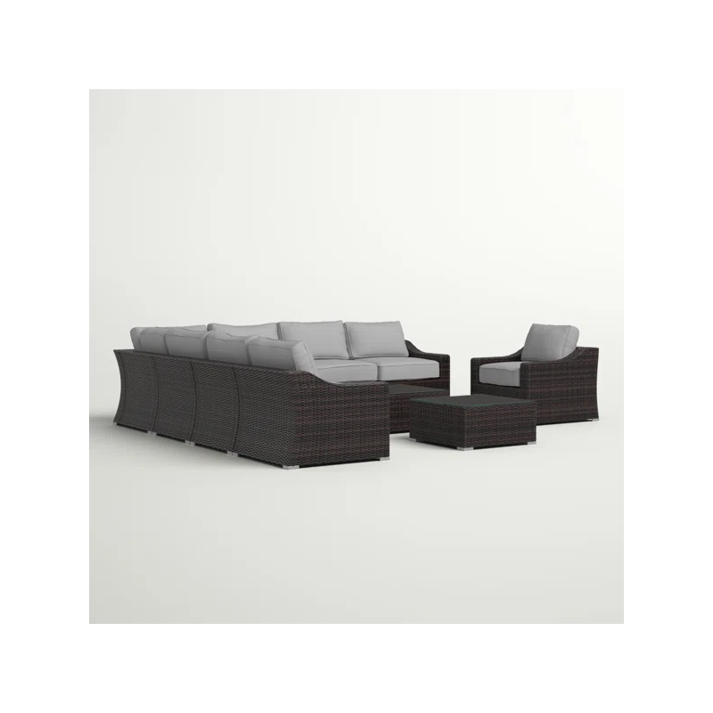 LSI Wicker 7 - Person Seating Group with Cushions
