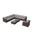 LSI Wicker 7 - Person Seating Group with Cushions