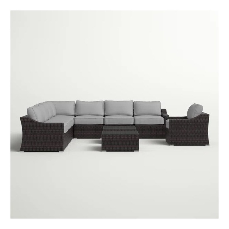 LSI Wicker 7 - Person Seating Group with Cushions