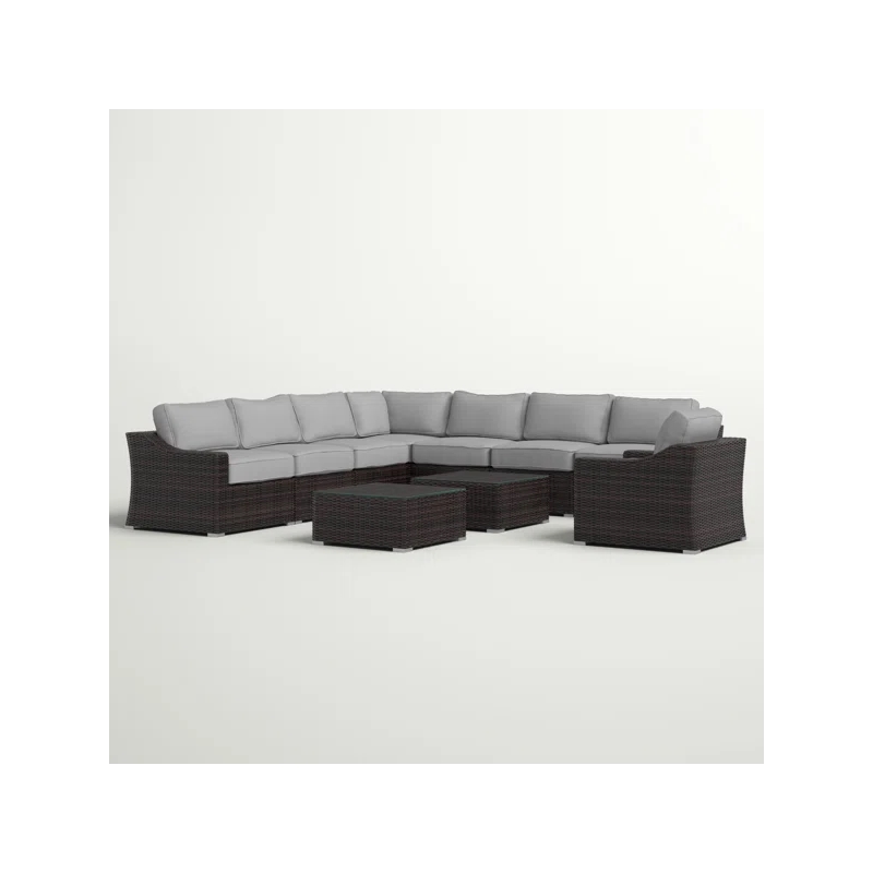LSI Wicker 7 - Person Seating Group with Cushions