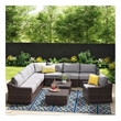 LSI Wicker 7 - Person Seating Group with Cushions