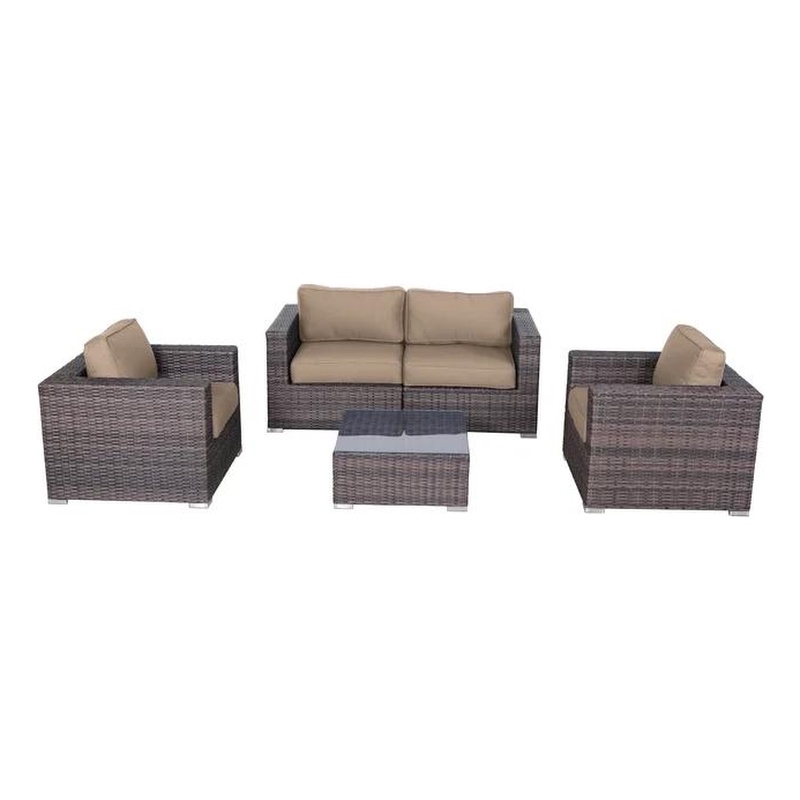 Living Source High-Density Polyethylene  Wicker 4 Person Seating Group Cushions
