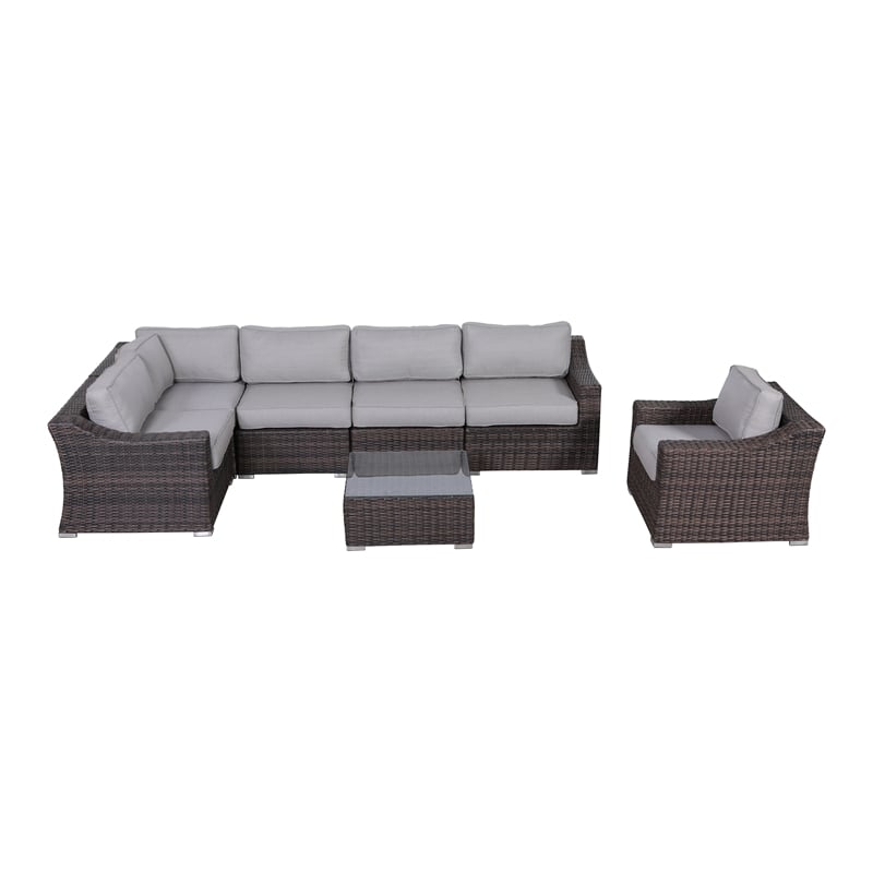 LSI Wicker 5 - Person Seating Group with Cushions