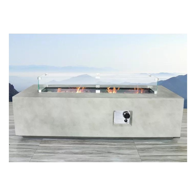 Living Source International Reinforced Concrete Outdoor Fire Pit Table