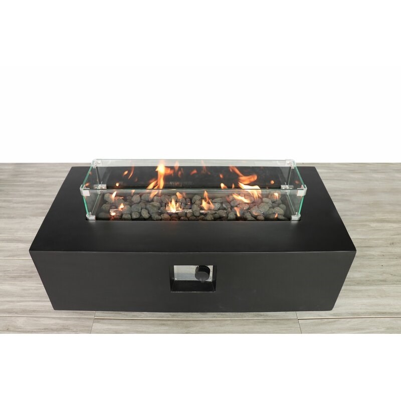 Living Source International Reinforced Concrete Outdoor Fire Pit Table