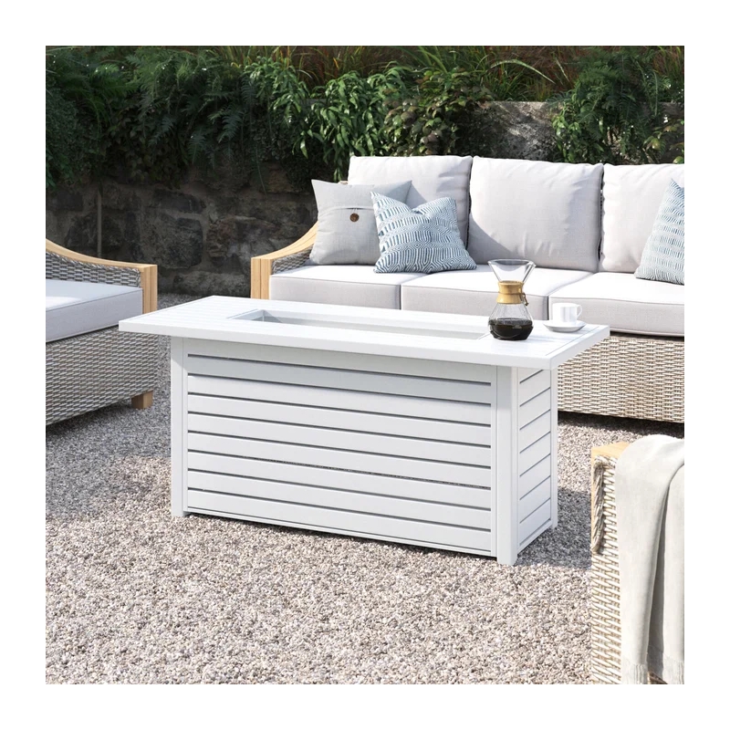 Living Source International 24'' H Outdoor Fire Pit Table with Lid