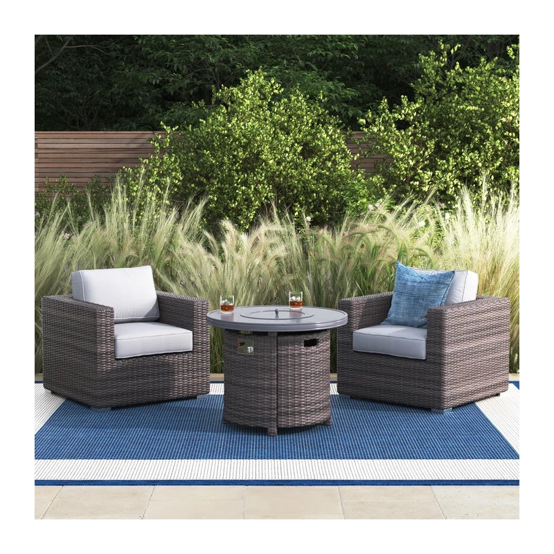 Living Source High-Density Polyethylene Wicker 2 - Person Seating Group Cushions
