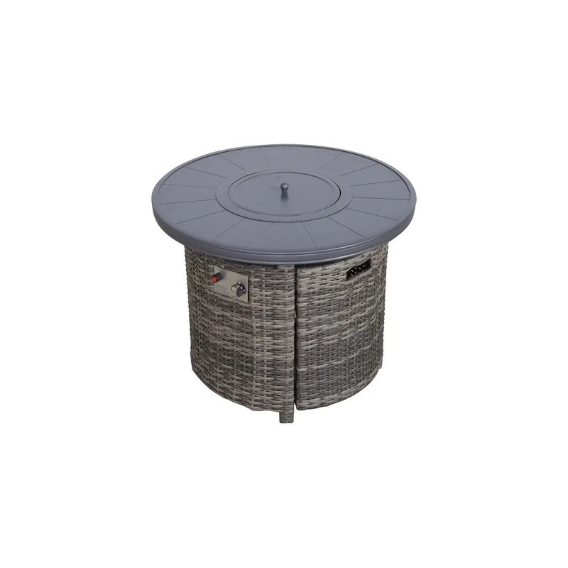 Living Source 25'' H x 32'' W Outdoor Fire Pit Table with Lid