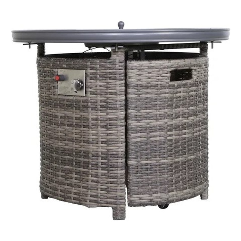Living Source 25'' H x 32'' W Outdoor Fire Pit Table with Lid