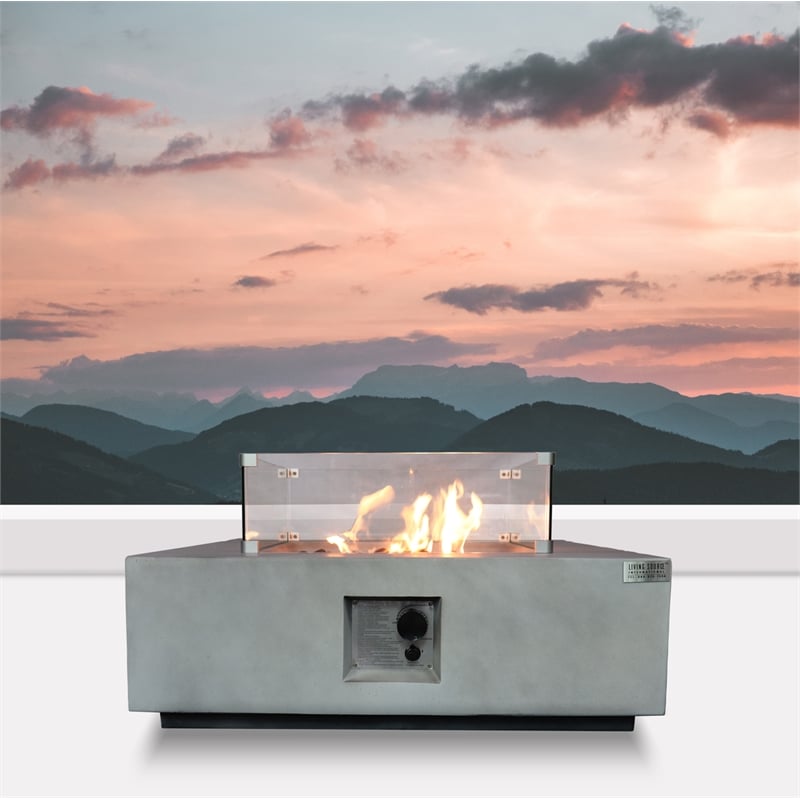 Living Source International 12'' H x 34'' W Outdoor Fire Pit Table