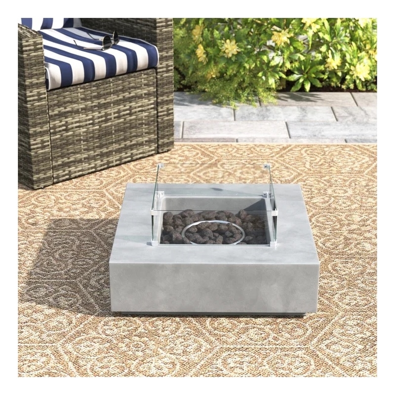 Living Source International 12'' H x 34'' W Outdoor Fire Pit Table