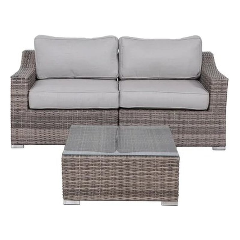 Living Source International 2-Person Wicker / Rattan Seating Group in Gray