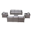 Living Source High-Density Polyethylene Wicker 8 Person Seating Group Cushions