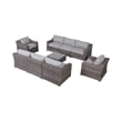 Living Source High-Density Polyethylene Wicker 8 Person Seating Group Cushions