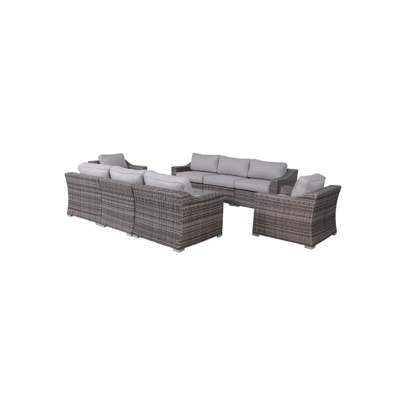 Living Source High-Density Polyethylene Wicker 8 Person Seating Group Cushions