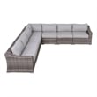 Living Source International Wicker 6 - Person Seating Group with Cushions