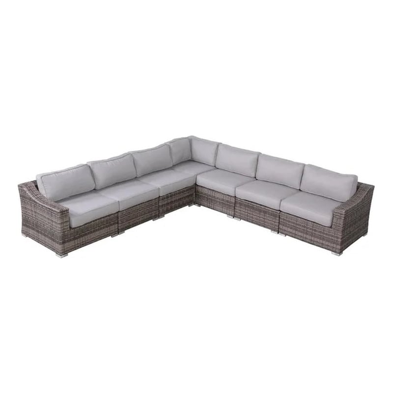 Living Source International Wicker 6 - Person Seating Group with Cushions