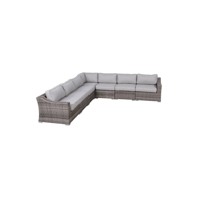 Living Source International Wicker 6 - Person Seating Group with Cushions