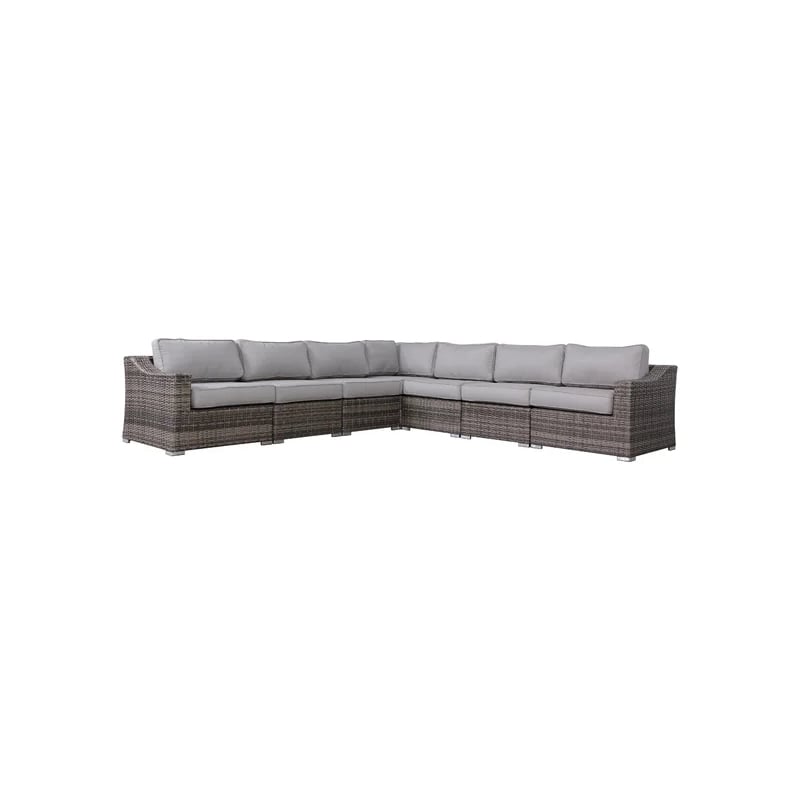 Living Source International Wicker 6 - Person Seating Group with Cushions