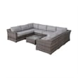 Living Source High-Density Polyethylene Wicker 6 Person Seating Group Cushions