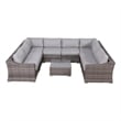 Living Source High-Density Polyethylene Wicker 6 Person Seating Group Cushions