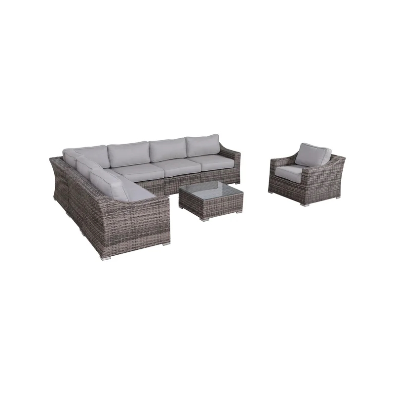 Living Source International Rattan Wicker 6 - Person Seating Group with Cushions