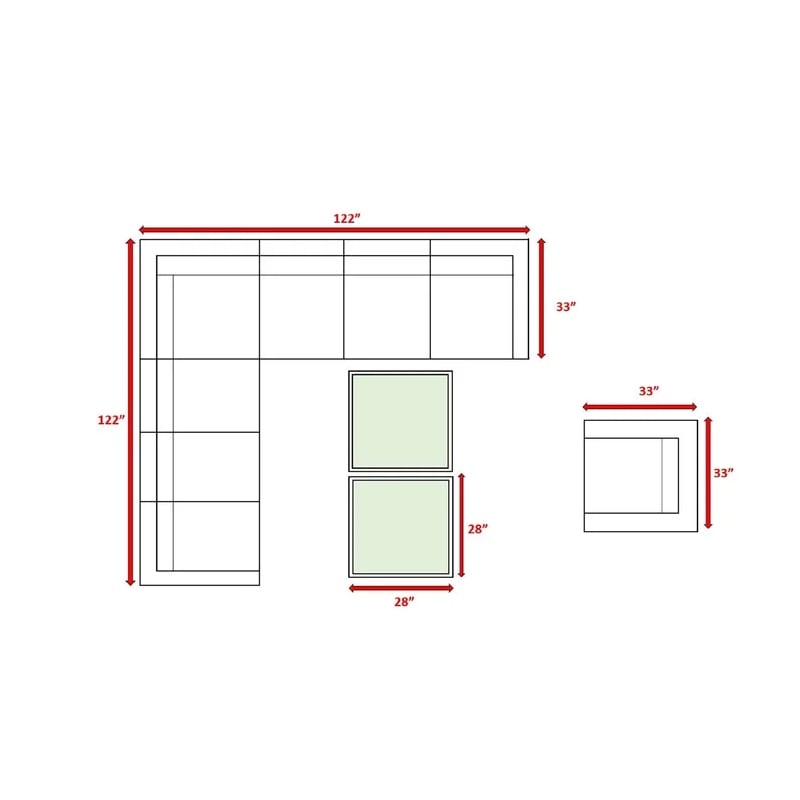 Living Source High Density Polyethylene Wicker 7 Person Seating Group Cushions