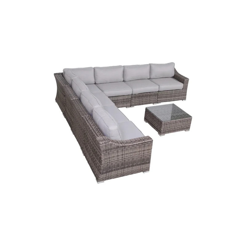 Living Source High-Density Polyethylene Wicker 6 Person Seating Group Cushions