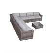 Living Source High-Density Polyethylene Wicker 6 Person Seating Group Cushions