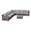 Living Source High-Density Polyethylene Wicker 6 Person Seating Group Cushions
